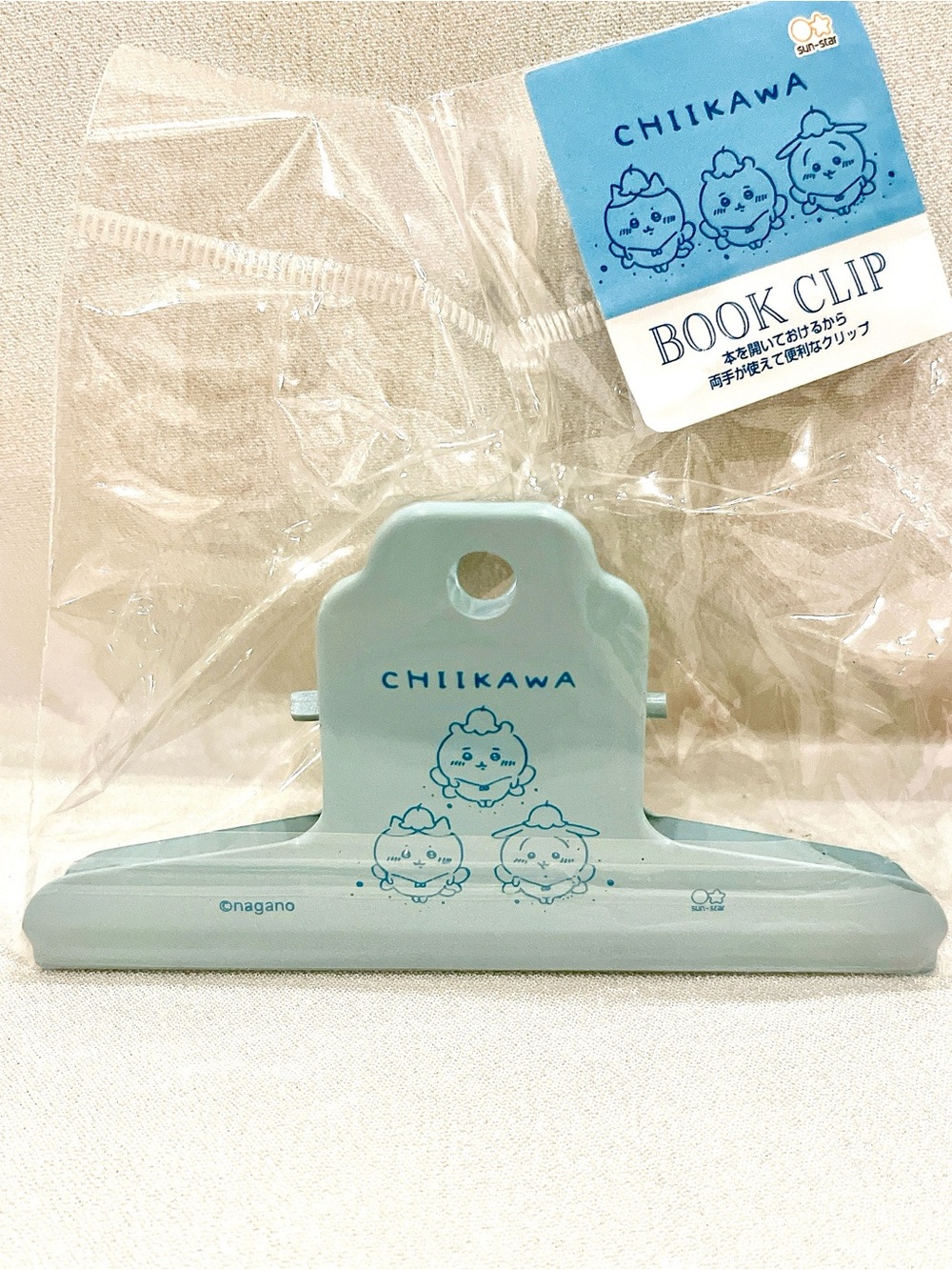 Brand New Sun-Star Stationery Nagano Chiikawa Hachiware Usagi Book Clip Blue